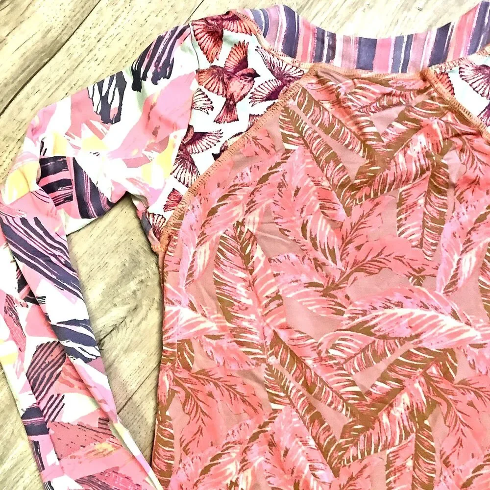 Maaji Rash Guard Girls Sz 12 Kids Swim Top Long Sleeve Beach Sun Protection